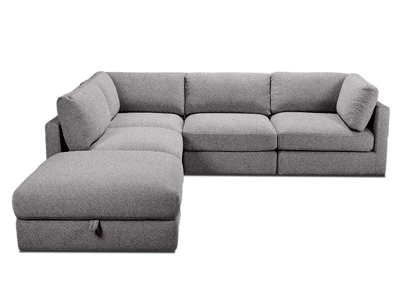 Capella 4 Seater + Ottoman - Caviar
