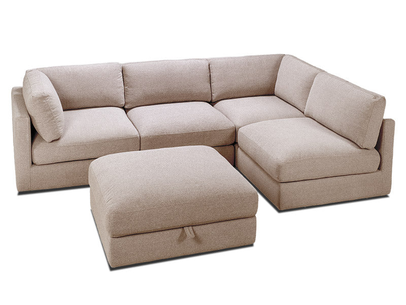 Capella 4 Seater + Ottoman - Cobblestone