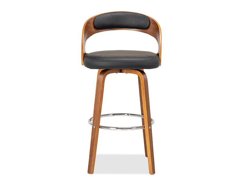 Captain Barstool 4 Legs - Black/Walnut