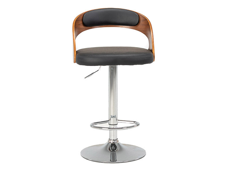 Captain Barstool Gas Lift - Black/Walnut