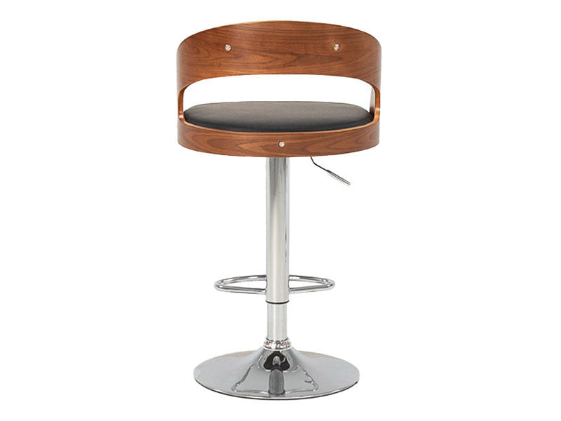 Captain Barstool Gas Lift - Black/Walnut