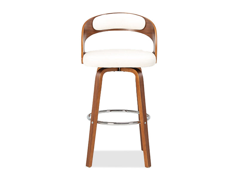 Captain Barstool 4 Legs - White/Walnut