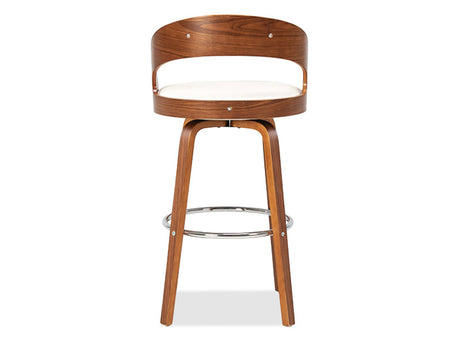Captain Barstool 4 Legs - White/Walnut