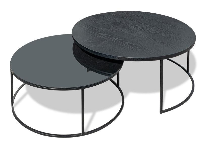 Centro Black Glass Coffee Nest