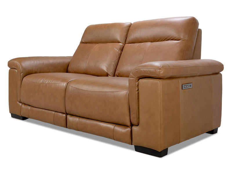 Como 2 Seat Leather Electric Recliner