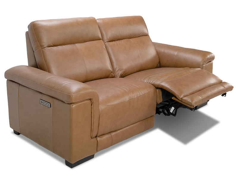 Como 2 Seat Leather Electric Recliner