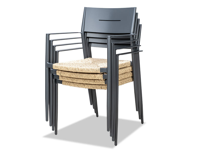 Cott Wicker Outdoor Dining Chair - Gunmetal