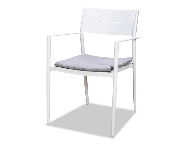 Cottesloe Outdoor Dining Chair with Cushion - White