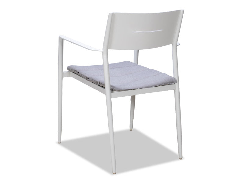 Cottesloe Outdoor Dining Chair with Cushion - White