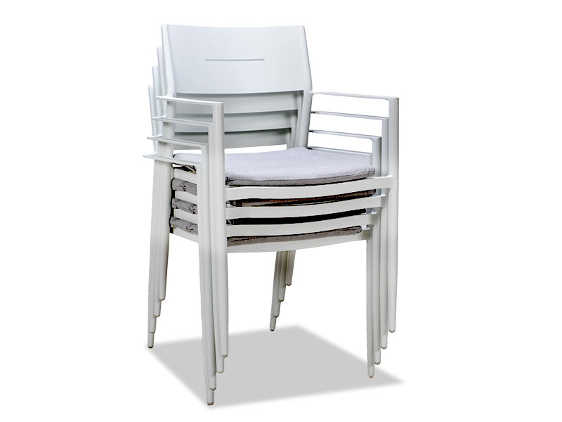 Cottesloe Outdoor Dining Chair with Cushion - White