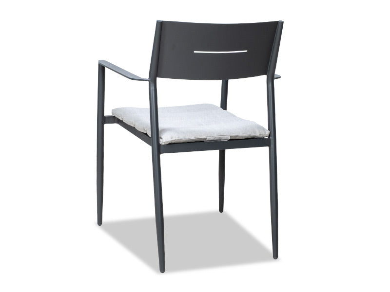 Cottesloe Outdoor Dining Chair with Cushion - Gunmetal