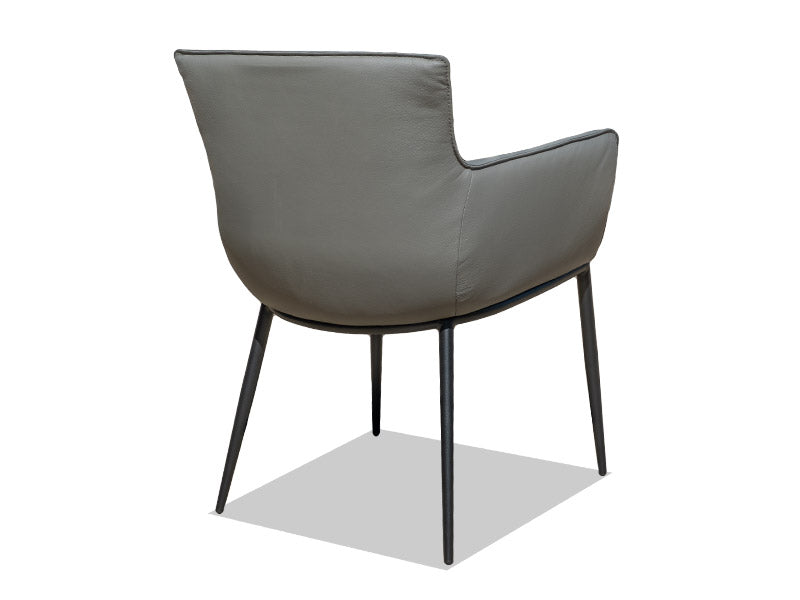 Holly Leather Dining Chair - Charcoal Leather