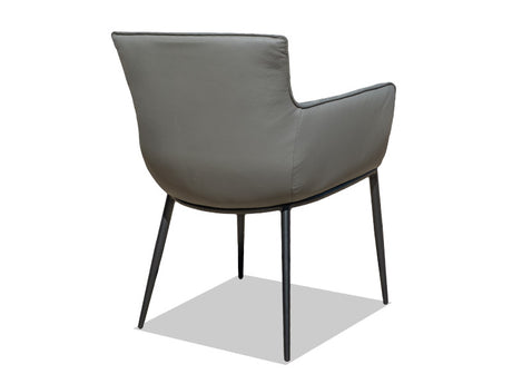 Holly Leather Dining Chair - Charcoal Leather
