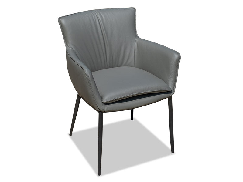 Holly Leather Dining Chair - Charcoal Leather