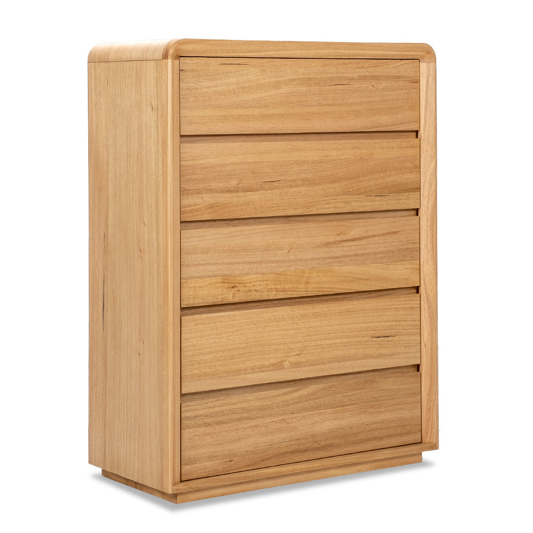 Serpentine Tall Boy - 5 Drawer