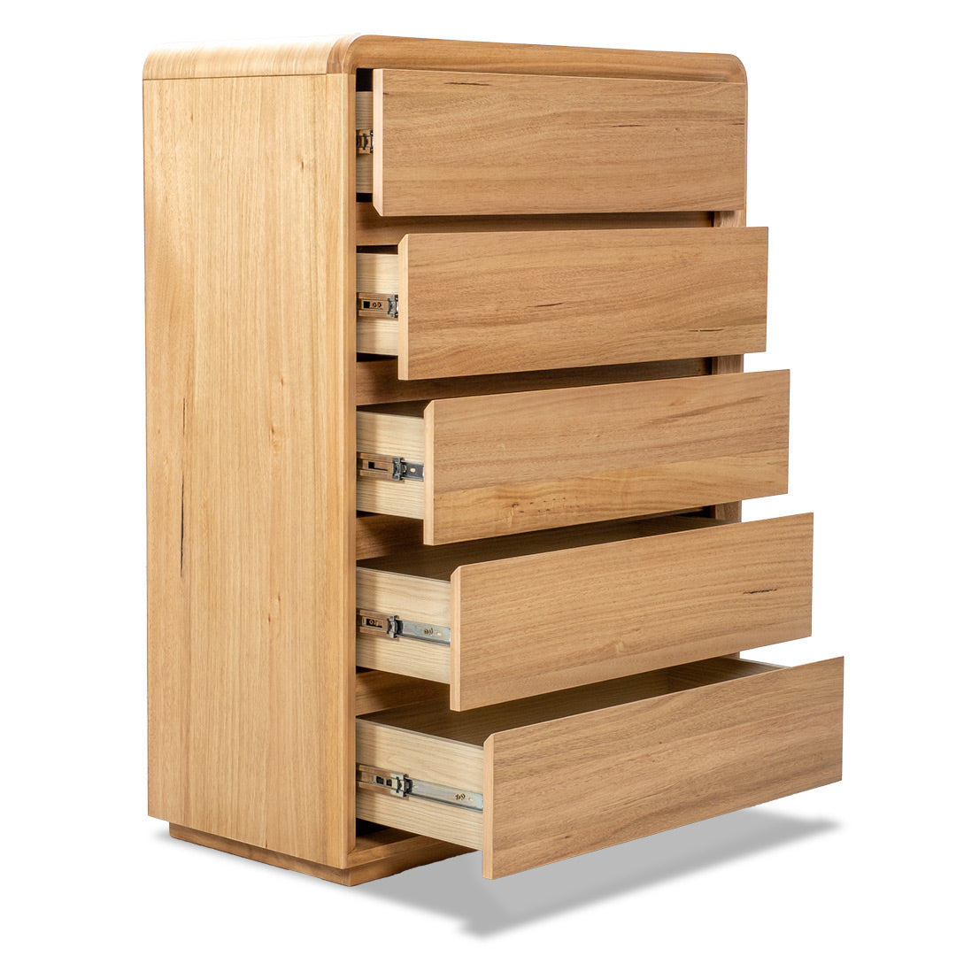 Serpentine Tall Boy - 5 Drawer