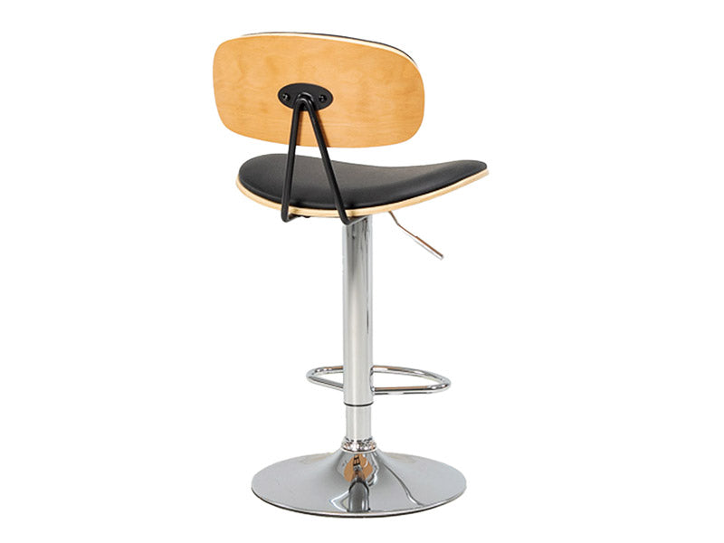 Sleek Barstool Gas Lift - Black/Natural
