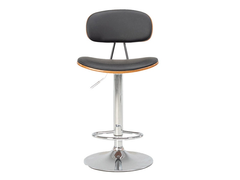 Sleek Barstool Gas Lift - Black/Walnut