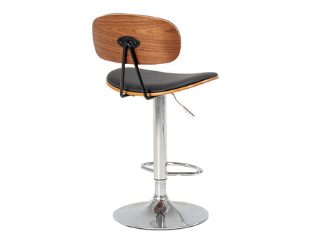 Sleek Barstool Gas Lift - Black/Walnut