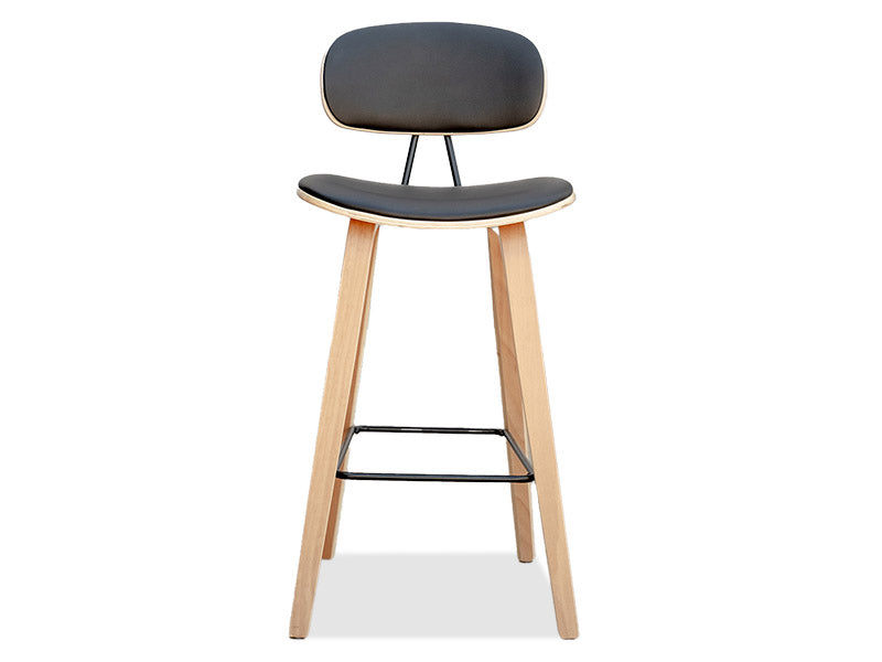 Sleek Barstool 4 Legs - Black/Natural