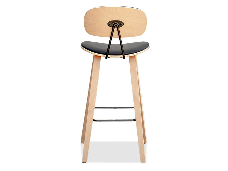 Sleek Barstool 4 Legs - Black/Natural