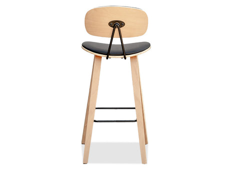 Sleek Barstool 4 Legs - Black/Natural