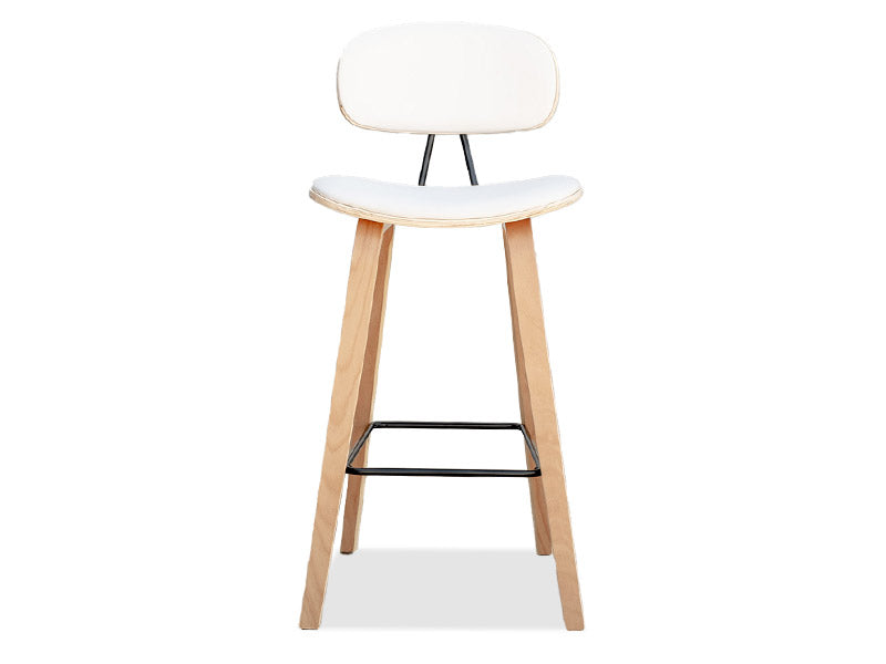 Sleek Barstool 4 Legs - White/Natural