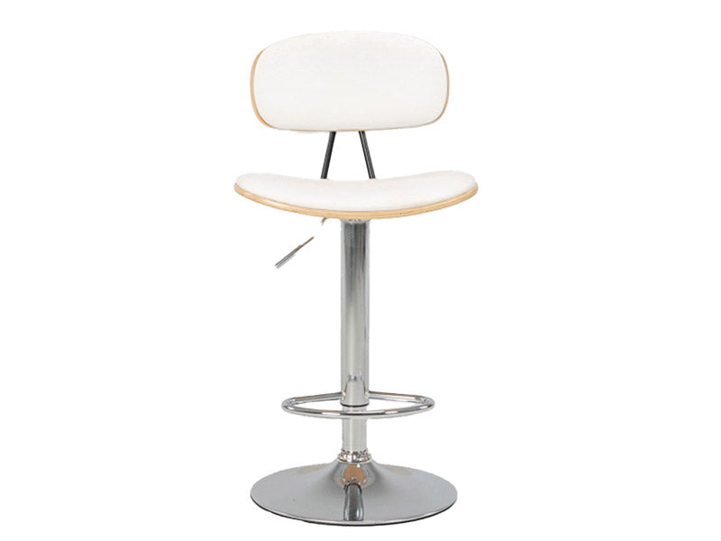 Sleek Barstool Gas Lift - White/Natural