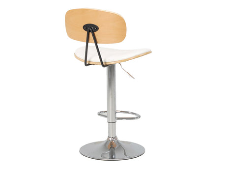 Sleek Barstool Gas Lift - White/Natural