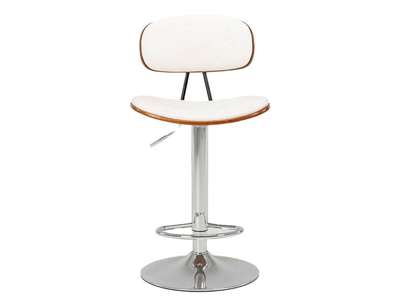 Sleek Barstool Gas Lift - White/Walnut