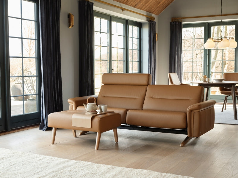Stella Wood 2 Seater - Leather