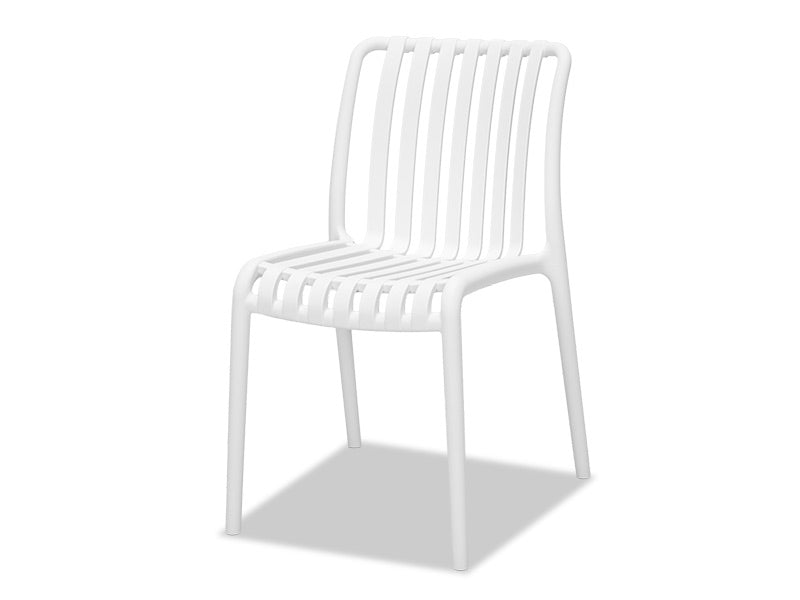 Surf Armless Outdoor Dining Chair - White
