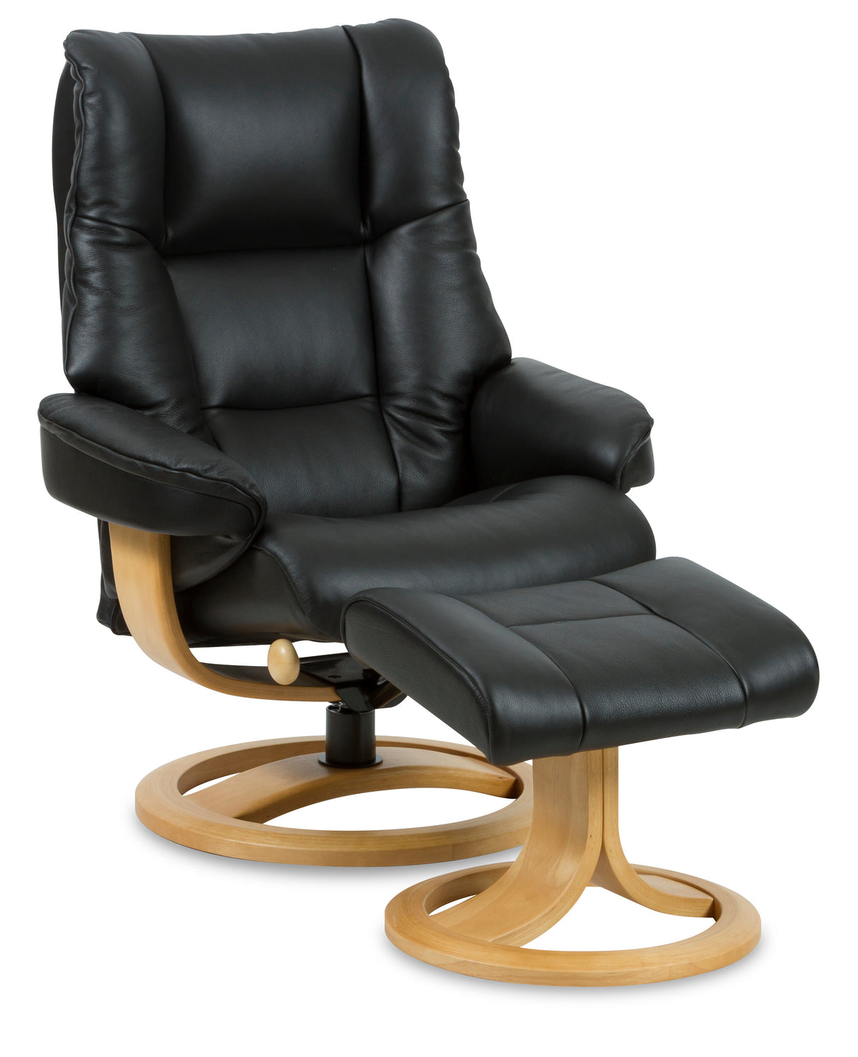 Nordic 60 Large Chair & Ottoman - Black