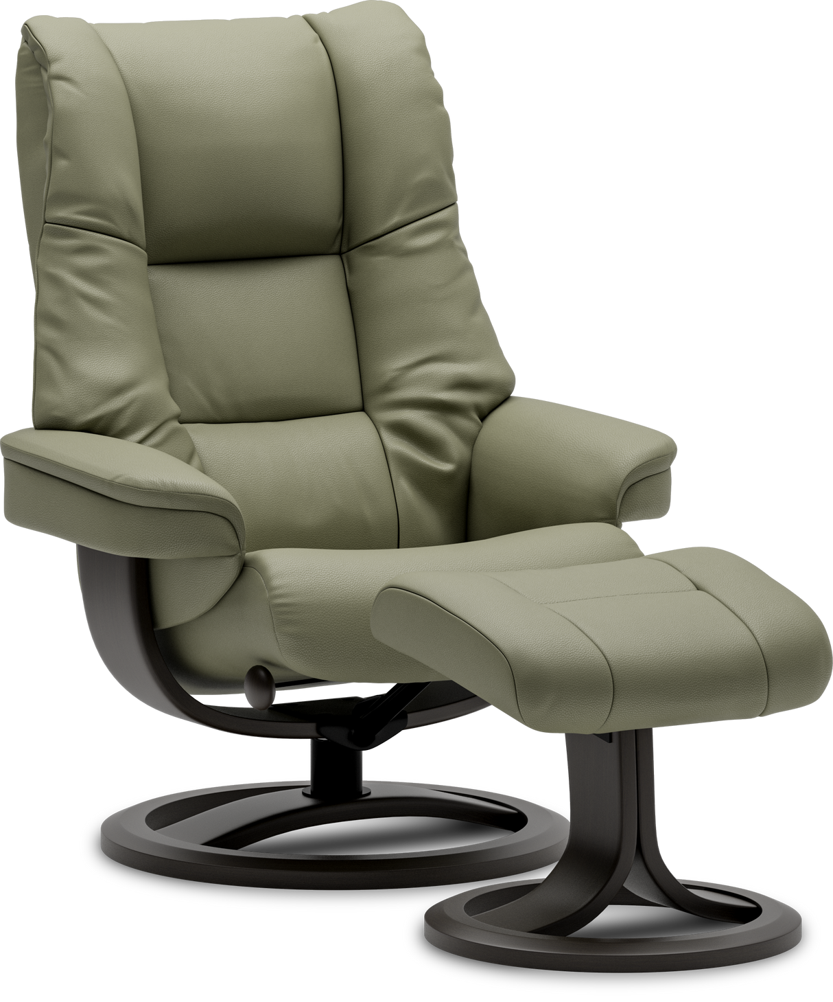 Nordic 60 Large Chair & Ottoman - Olive