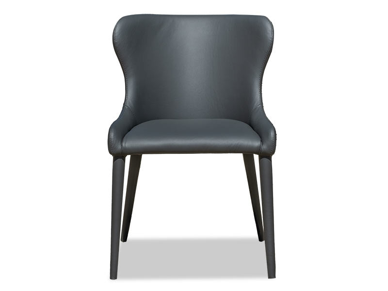 Arcadia Leather Dining Chair - Charcoal