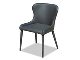 Arcadia Leather Dining Chair - Charcoal