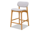 Arlo Oak Barstool - Silver