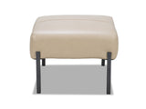 Bellevue Leather Footstool - Putty