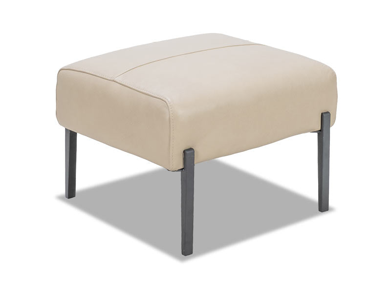Bellevue Leather Footstool - Putty