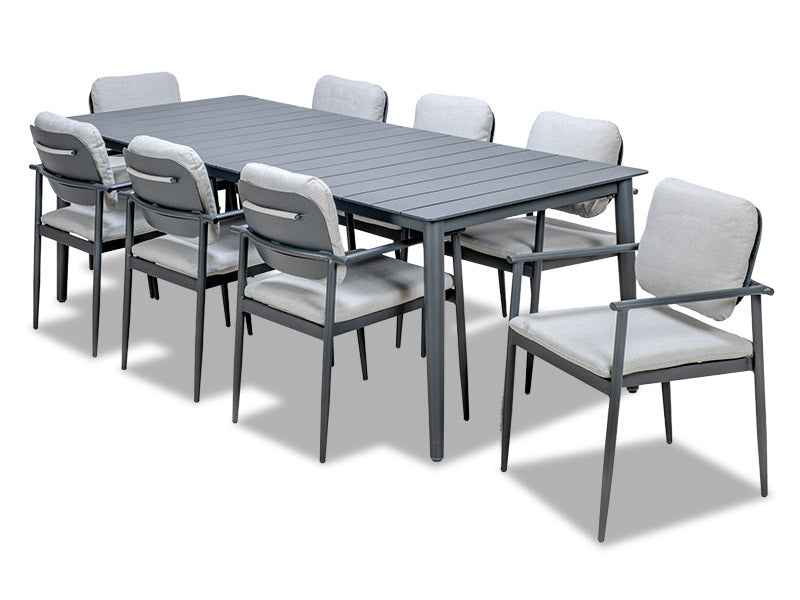 Cairns 9 Piece Outdoor Suite - Gunmetal