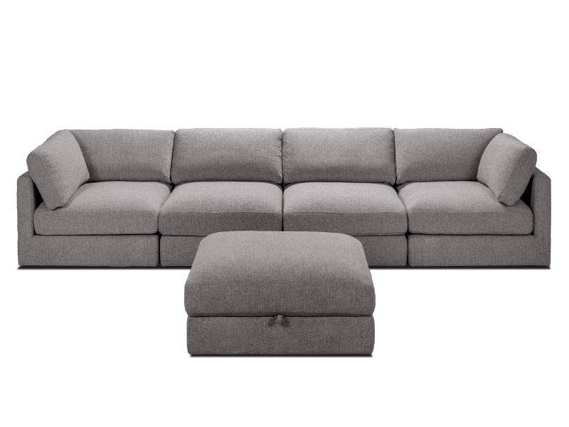 Capella 4 Seater + Ottoman - Caviar