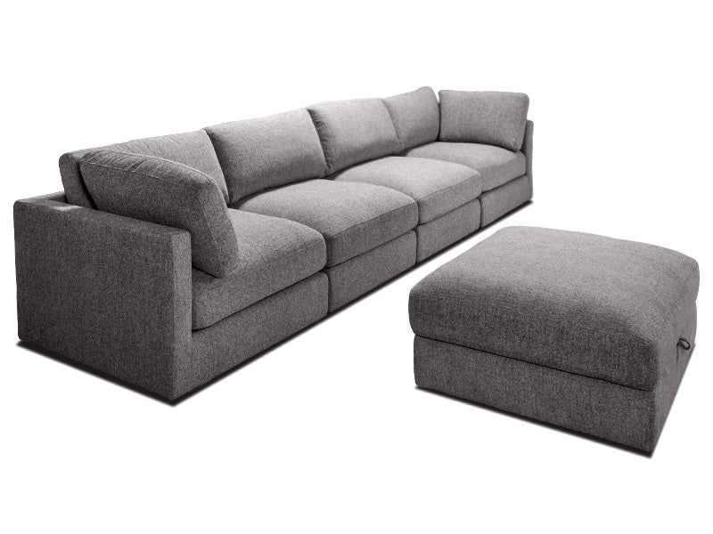 Capella 4 Seater + Ottoman - Caviar