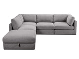 Capella 4 Seater + Ottoman - Caviar
