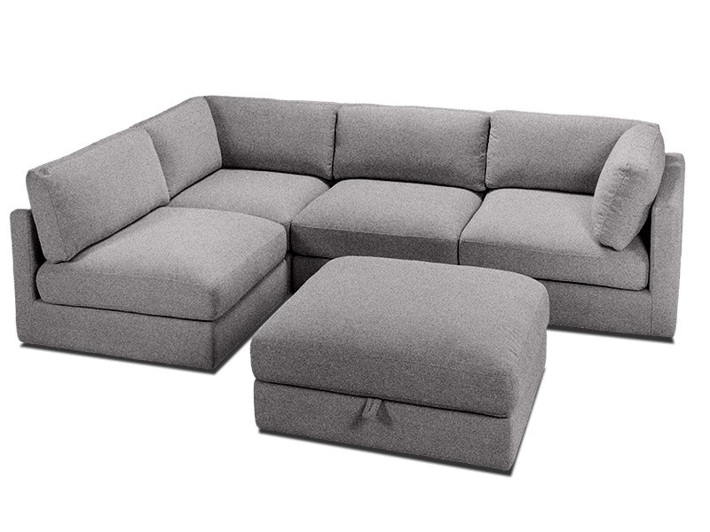 Capella 4 Seater + Ottoman - Caviar