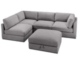 Capella 4 Seater + Ottoman - Caviar