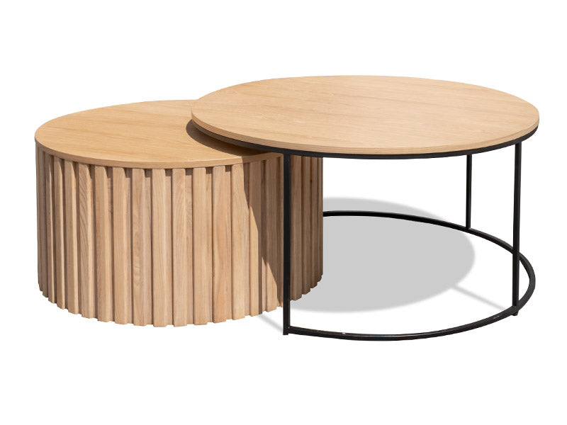 Centro Slatted Coffee Nest - Natural Oak