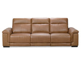 Como 3 Seat Leather Electric Recliner