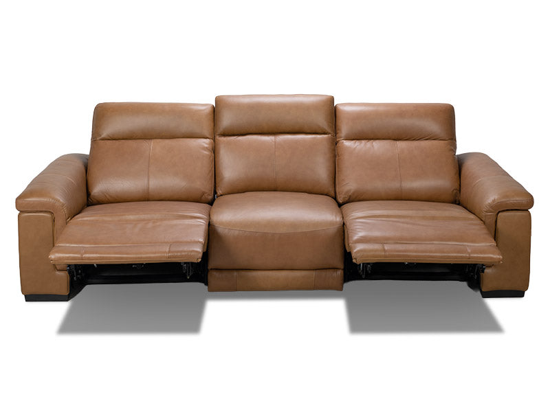 Como 3 Seat Leather Electric Recliner