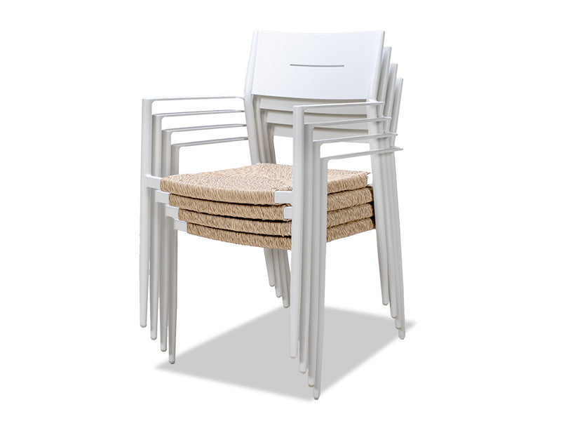 Cott Wicker Outdoor Dining Chair - White