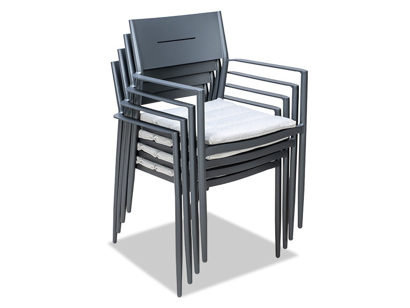 Cottesloe Outdoor Dining Chair with Cushion - Gunmetal